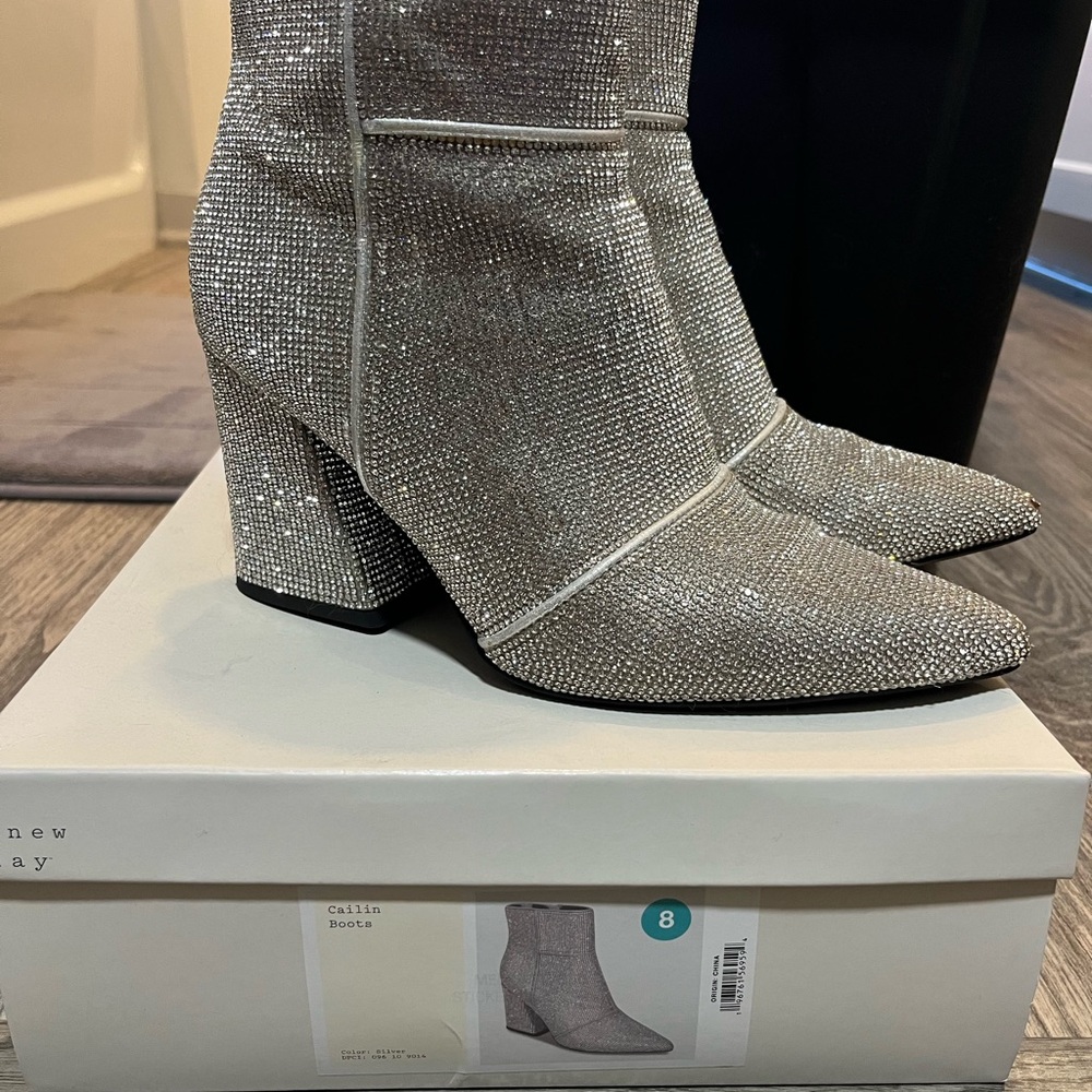 Elegant Silver Ankle Boots